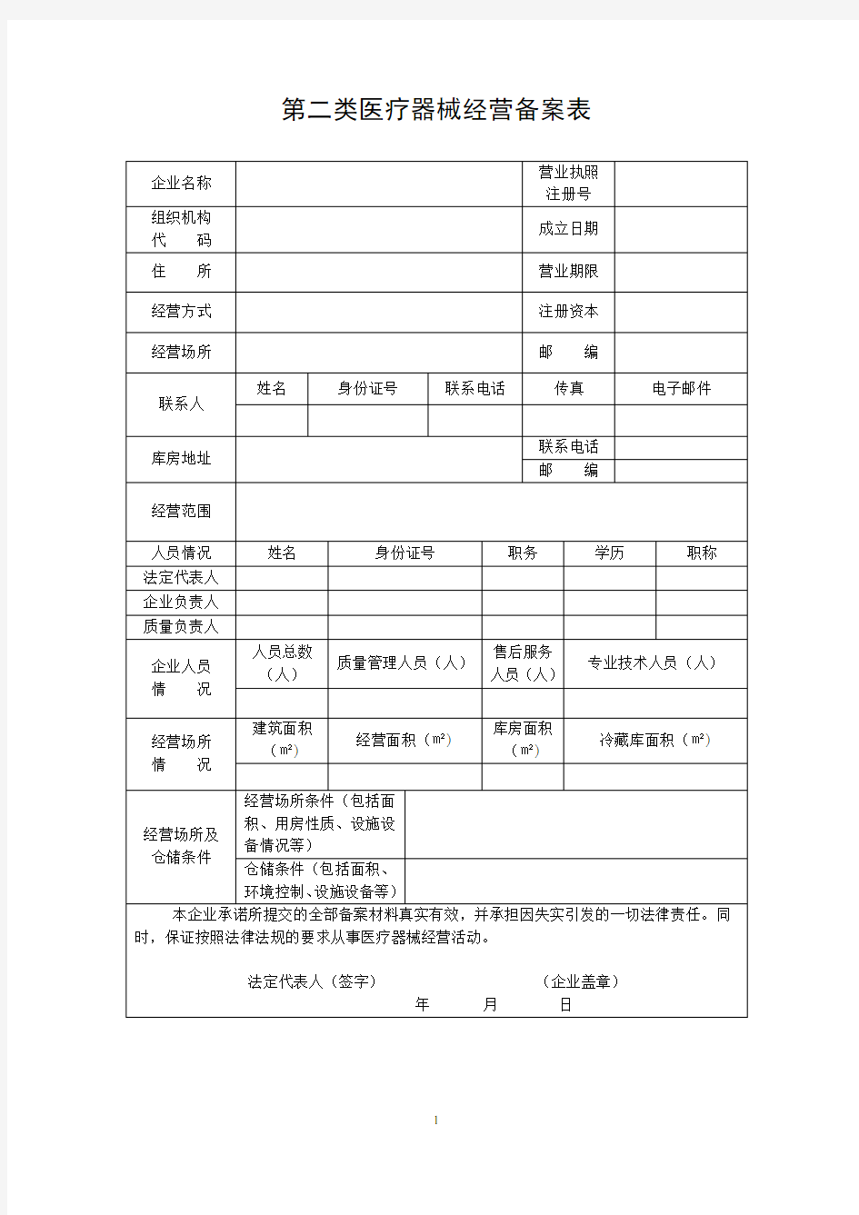 第二类医疗器械经营备案材料要求