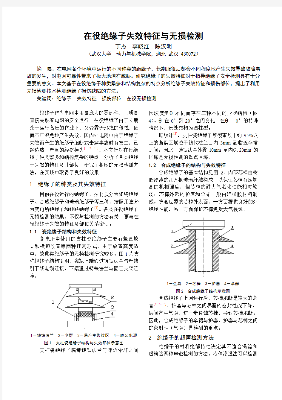 在役绝缘子失效特征与无损检测