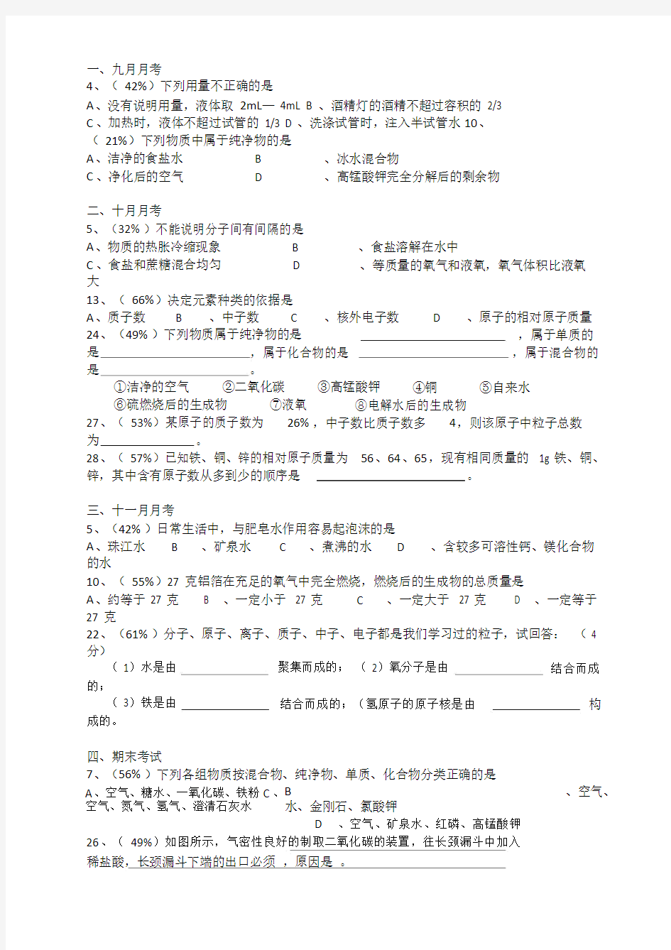 初三化学易错题集含答案.doc