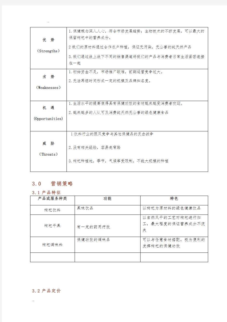 模拟公司运营计划书