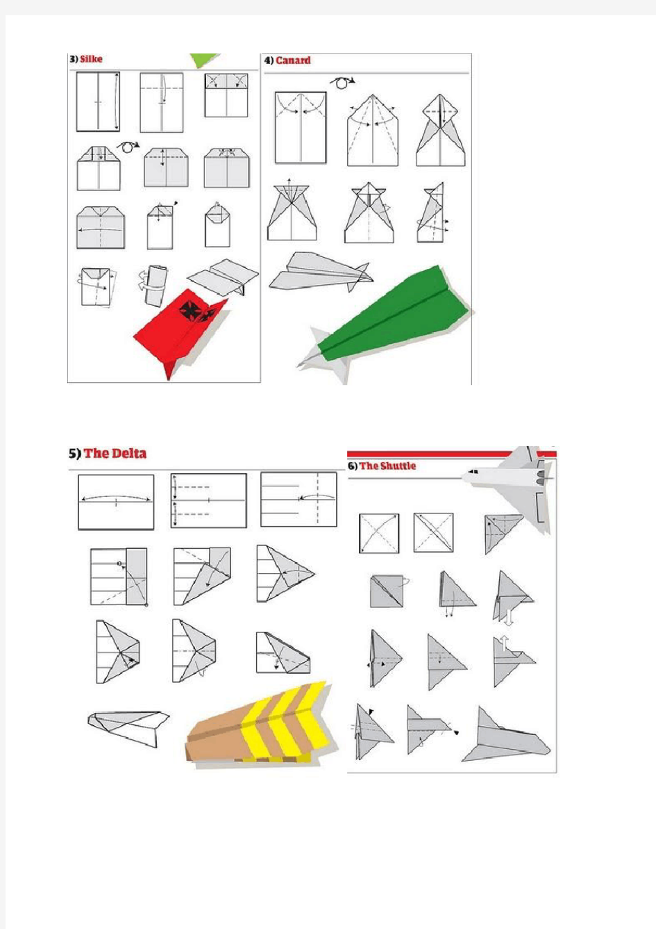 16种纸飞机折叠方法.