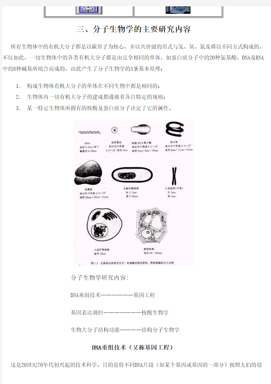 分子生物学的主要研究内容