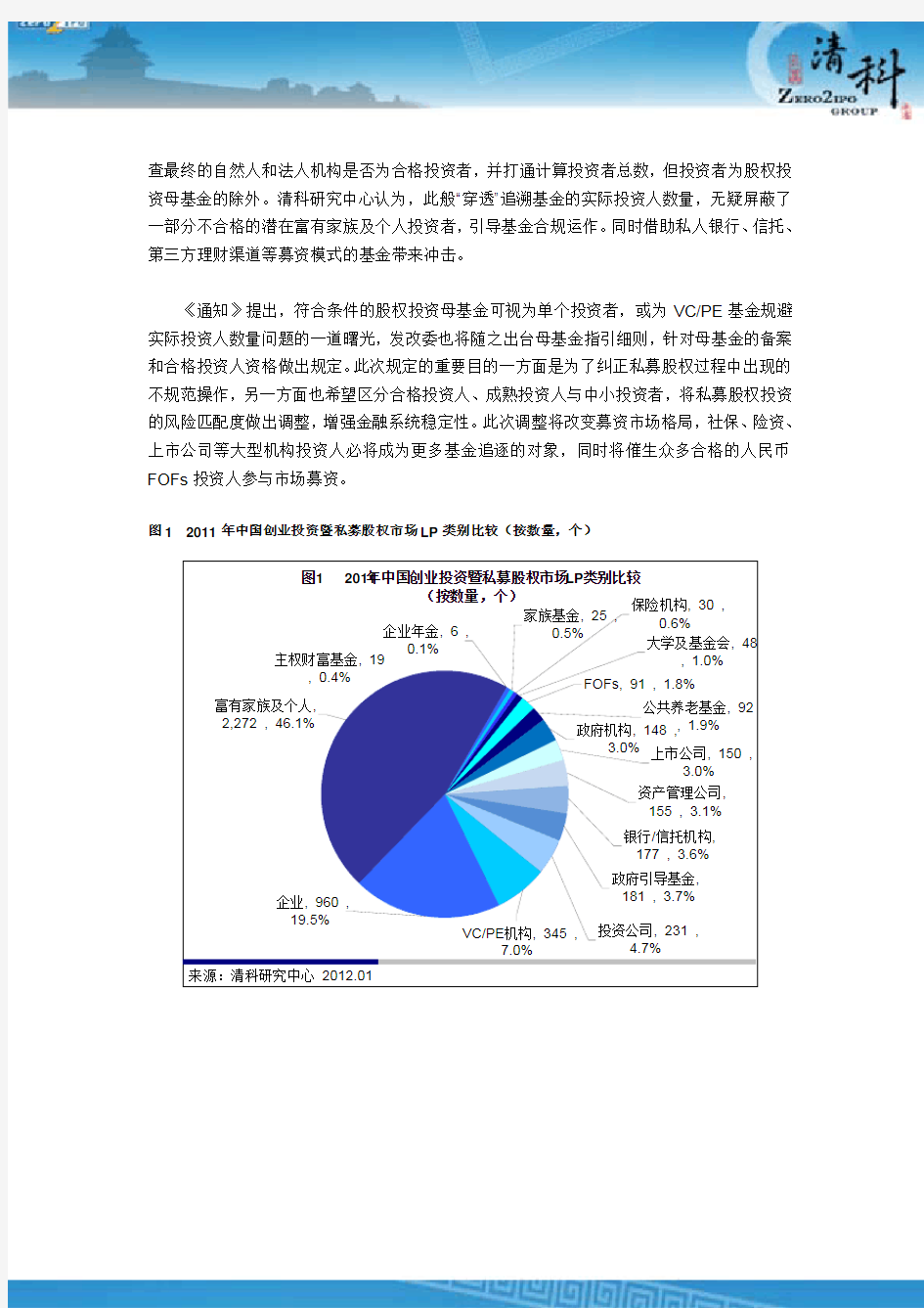 清科研究中心：2011年中国私募股权投资市场LP年度研究报告