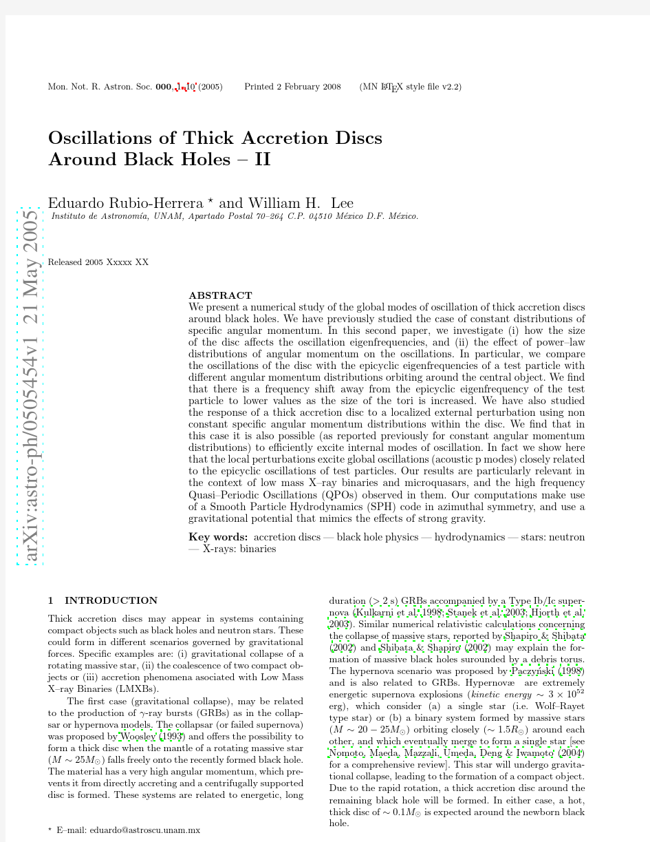Oscillations of Thick Accretion Discs Around Black Holes - II