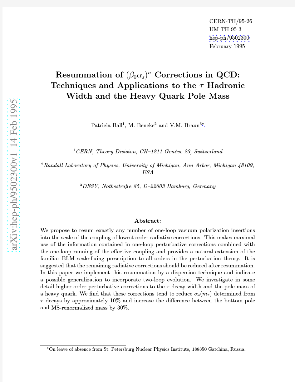 Resummation of $(beta_0 alpha_s)^n$ Corrections in QCD Techniques and Applications to the $