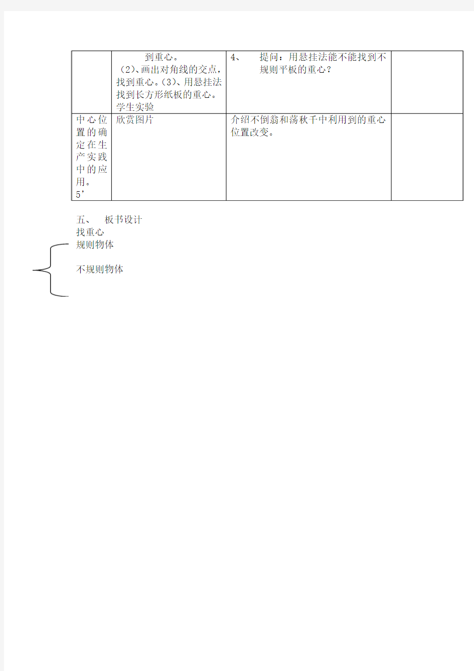 单元六第一课找重心