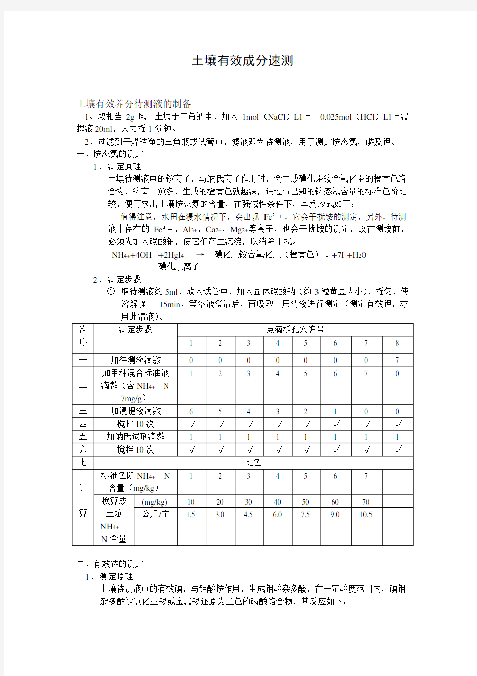 土壤成分测定实验报告