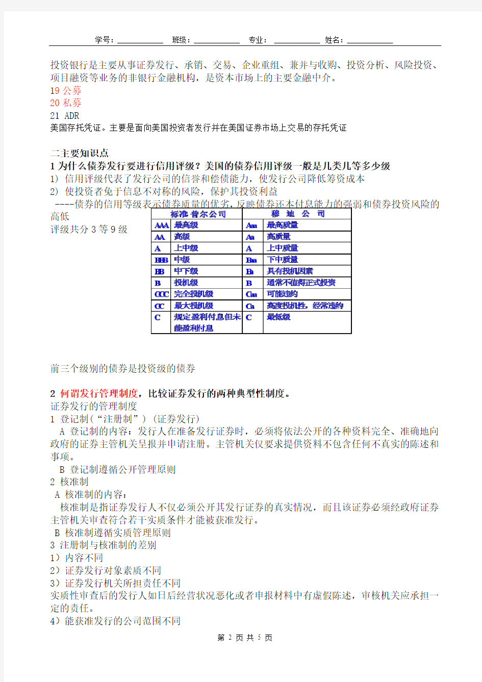 2011投行复习题答案