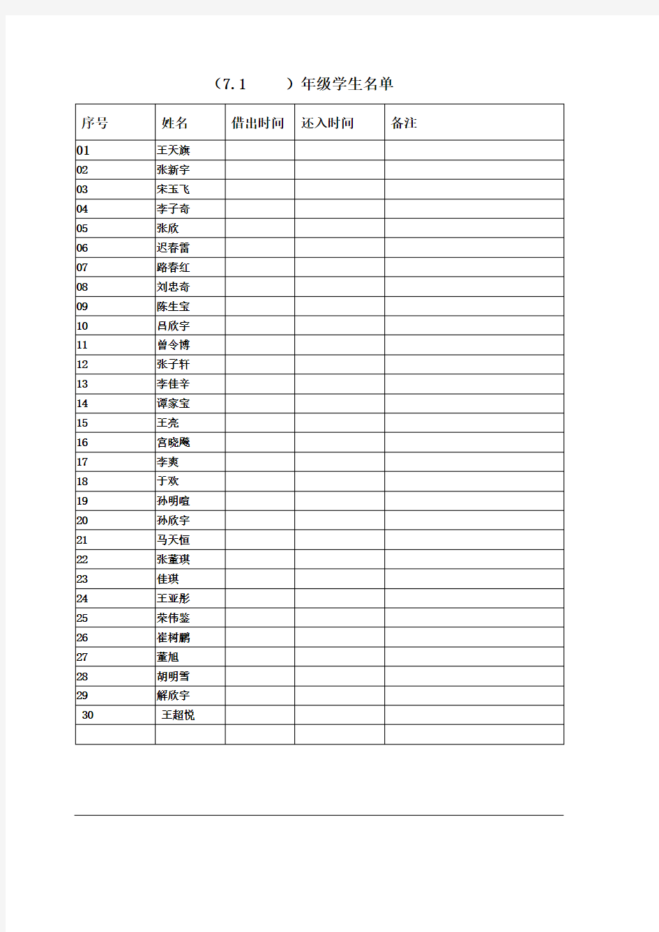 2017-2018年度 7——9年级学生名单