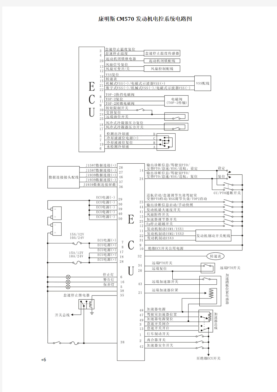 康明斯CM 发动机电控系统电路图