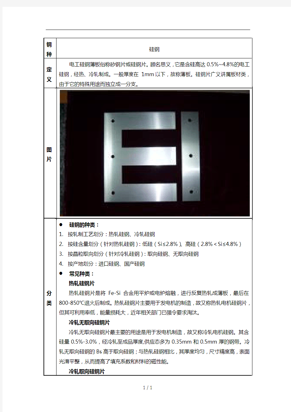 硅钢产品知识