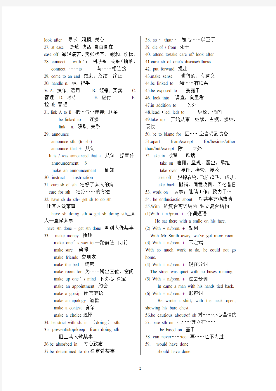 高中人教版新课标英语必修五知识点总结