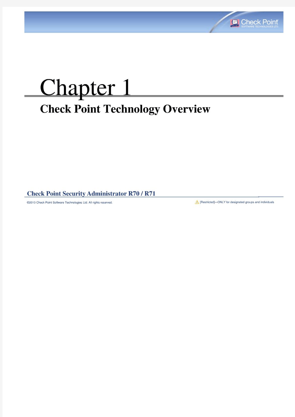 CheckPointCCSAR75认证培训PPT讲义-Chpt.1-CheckPointTechnologyOverviewR75