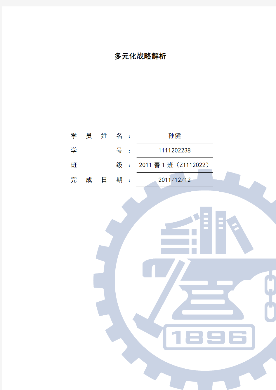 多元化战略解析