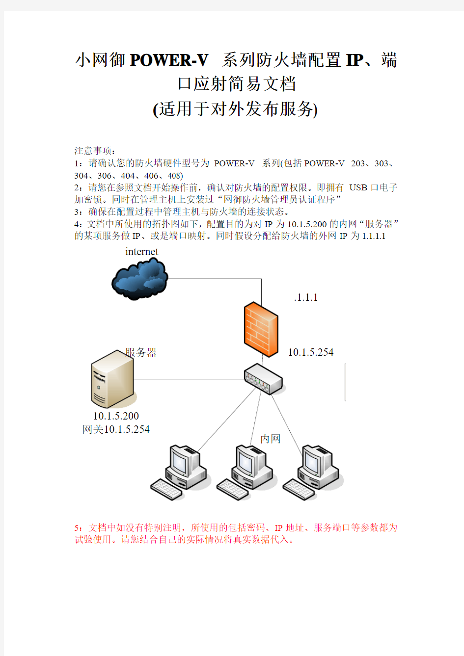 联想网御强五防火墙IP、端口映射配置