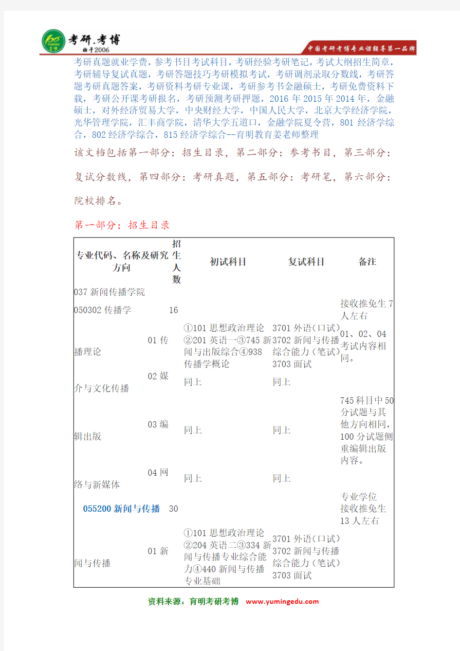 2015年北京师范大学新闻与传播专硕MJC考研辅导班真题参考书招生人数解析