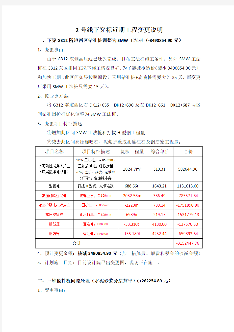 工程变更说明(参考格式)