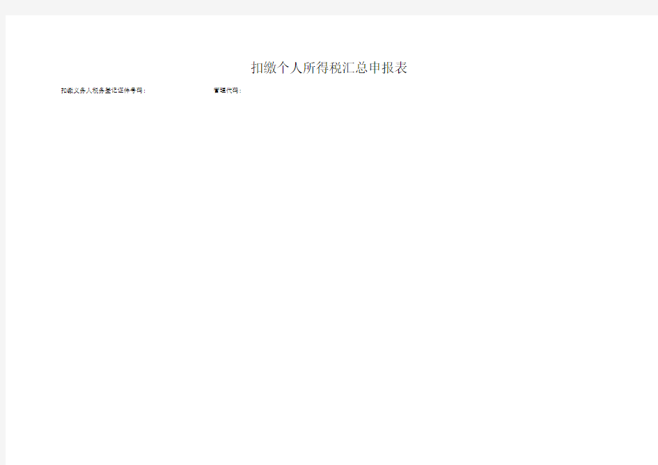 扣缴个人所得税汇总申报表