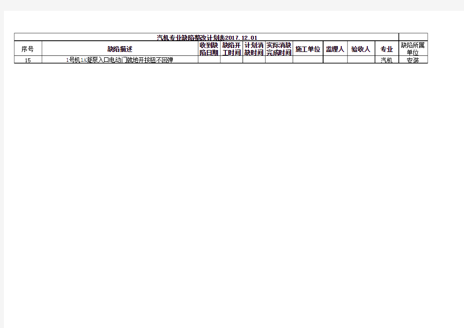 专业缺陷整改计划表(全)
