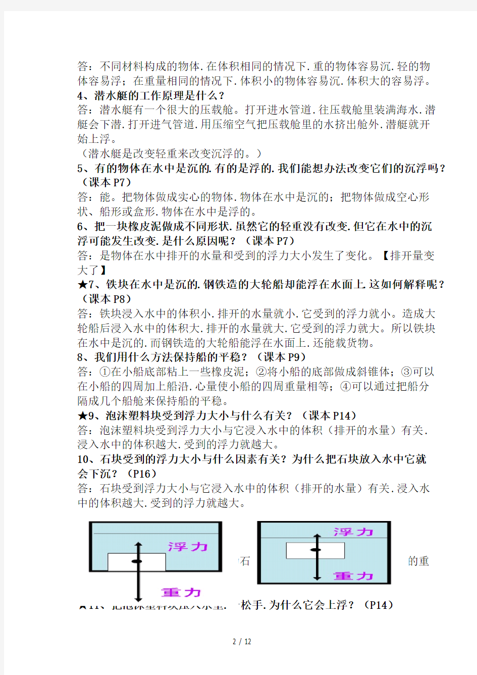 教科版五年级下册科学复习资料(最全整理)