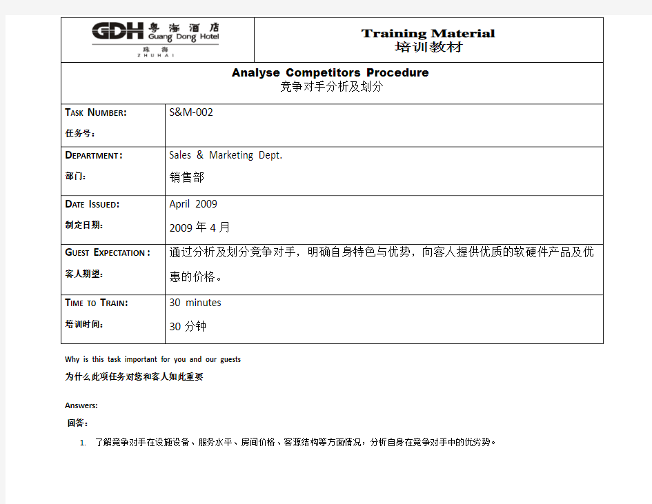 竞争对手分析及划分