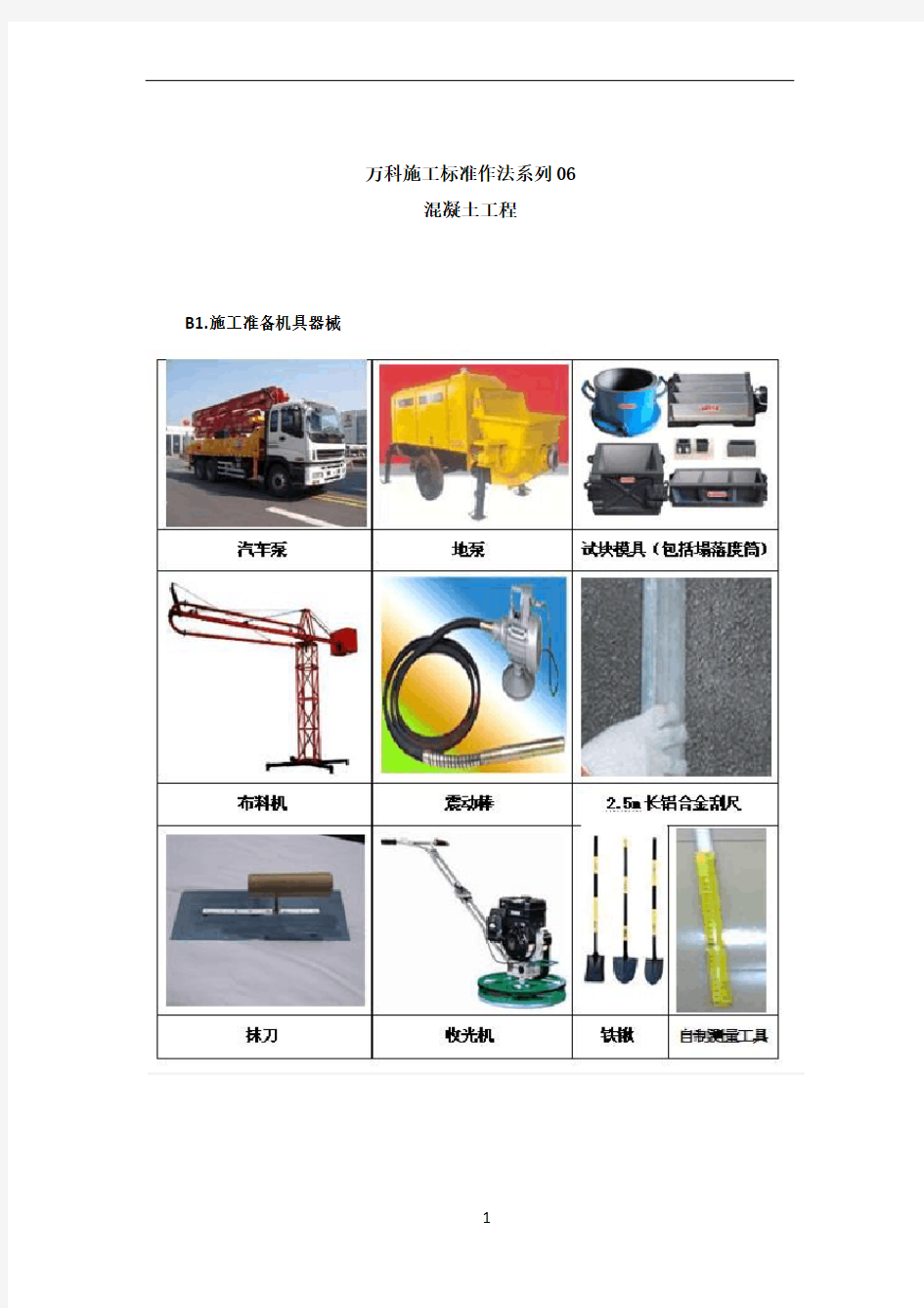 万科施工标准作法系列-【混凝土工程】