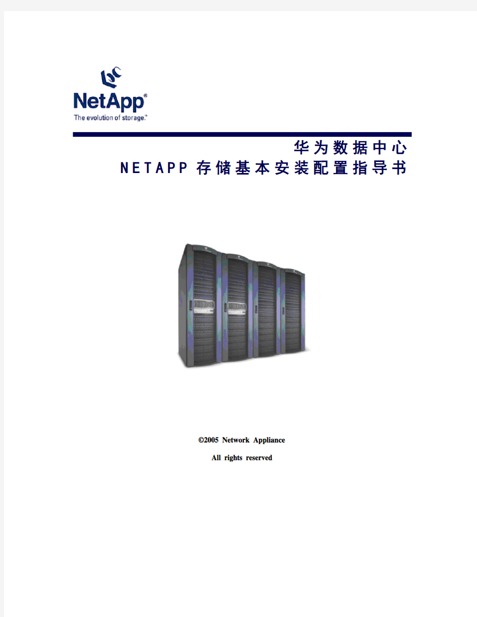 Netapp存储基本安装配置指导书