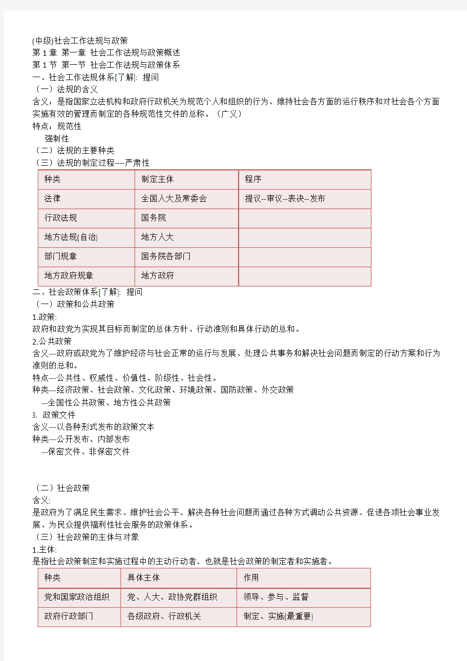 2018 中级 社会工作师 社会工作法规与政策