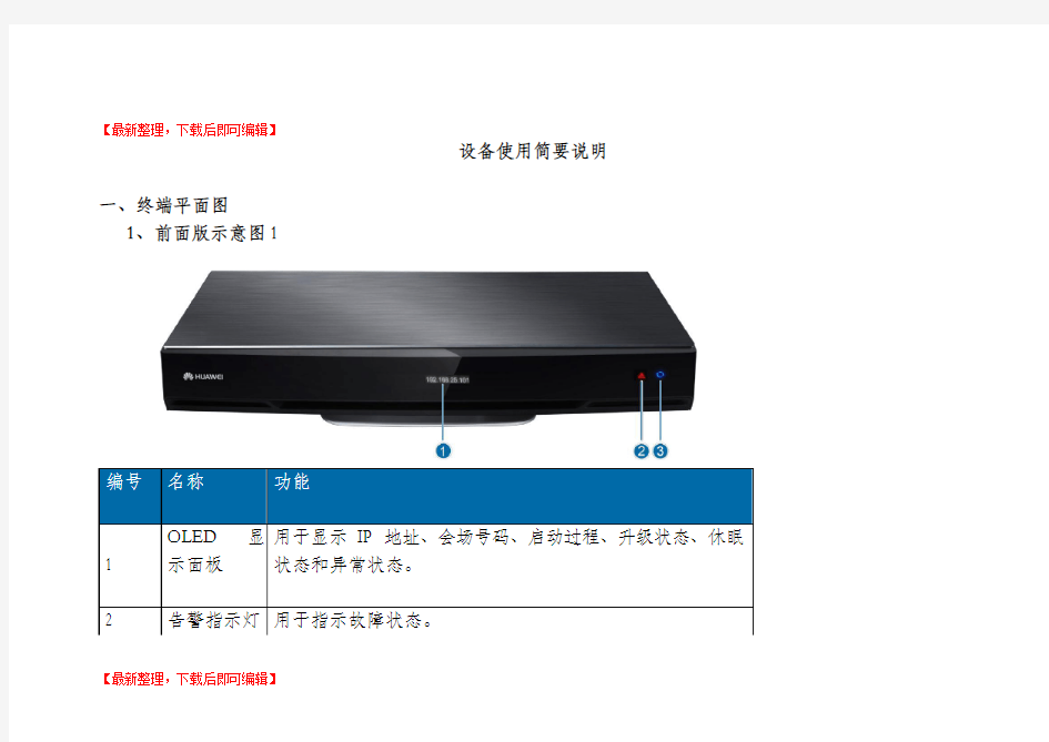 华为视频终端操作说明(完整资料).doc