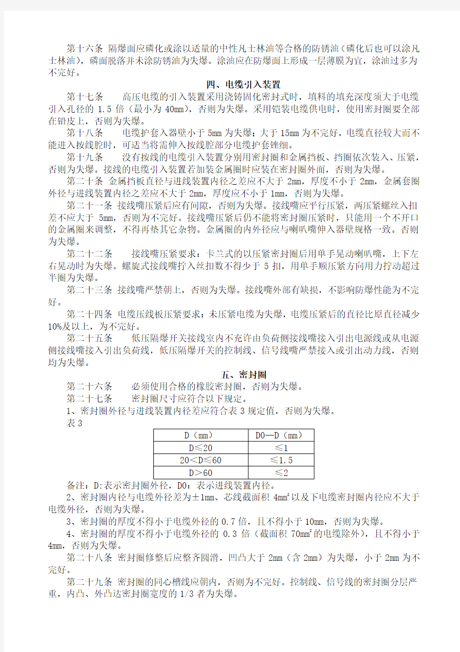 防爆电气设备防爆检查标准