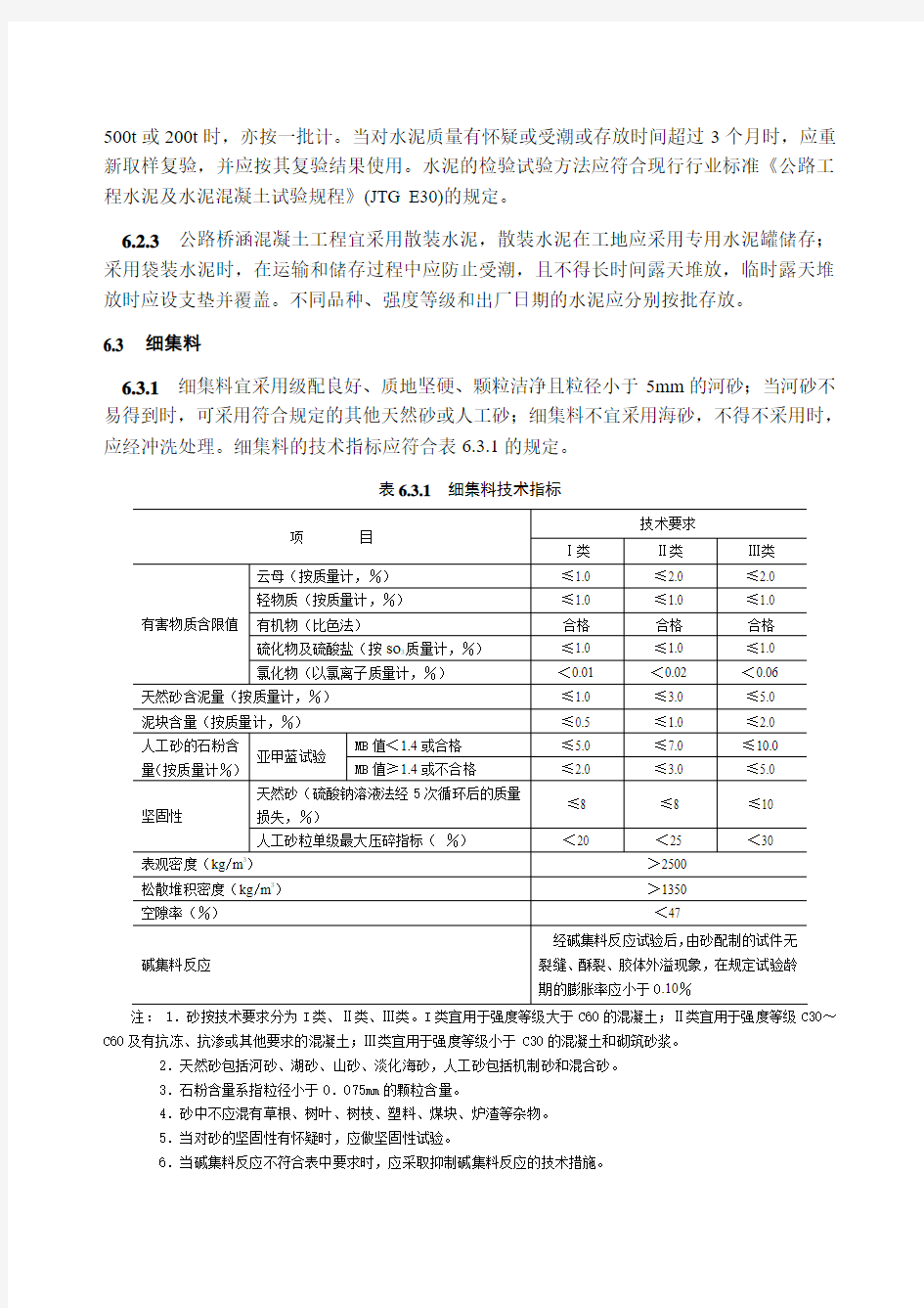 公路桥涵混凝土施工规范条文JTTTF50—2011