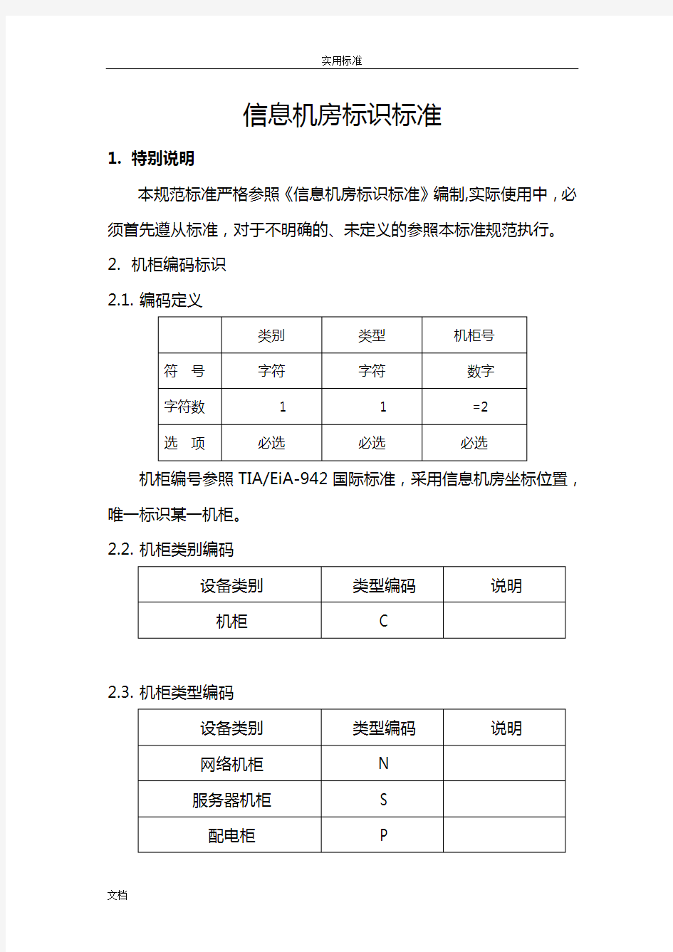 信息机房标识实用的标准V2