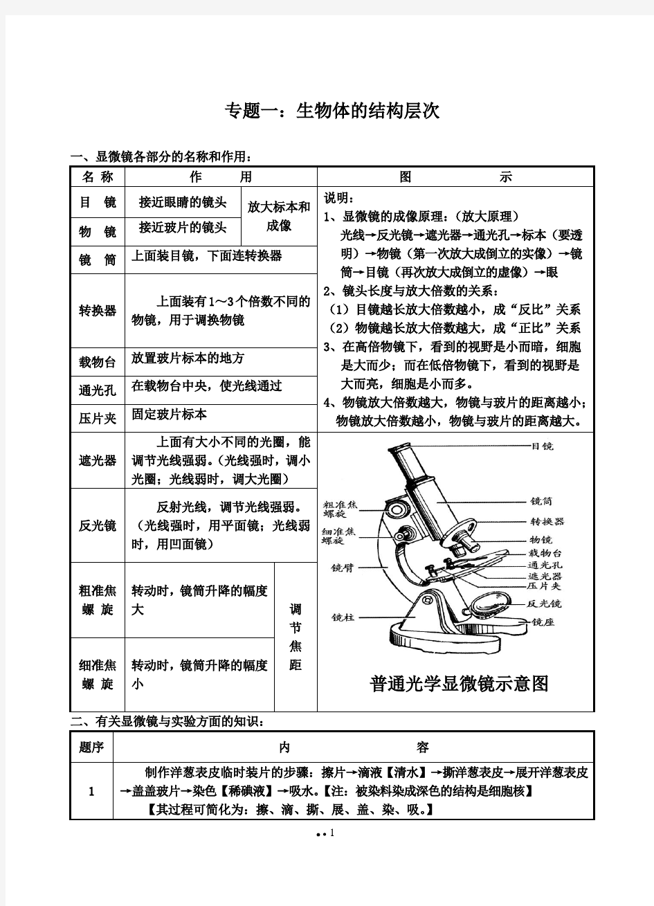 初中生物知识点总结图