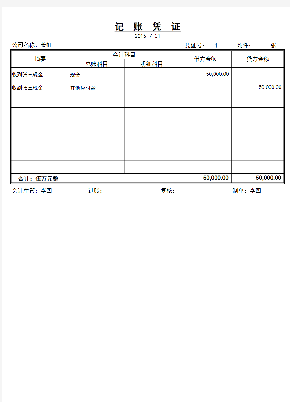 会计全套账模板(自动生成报表)