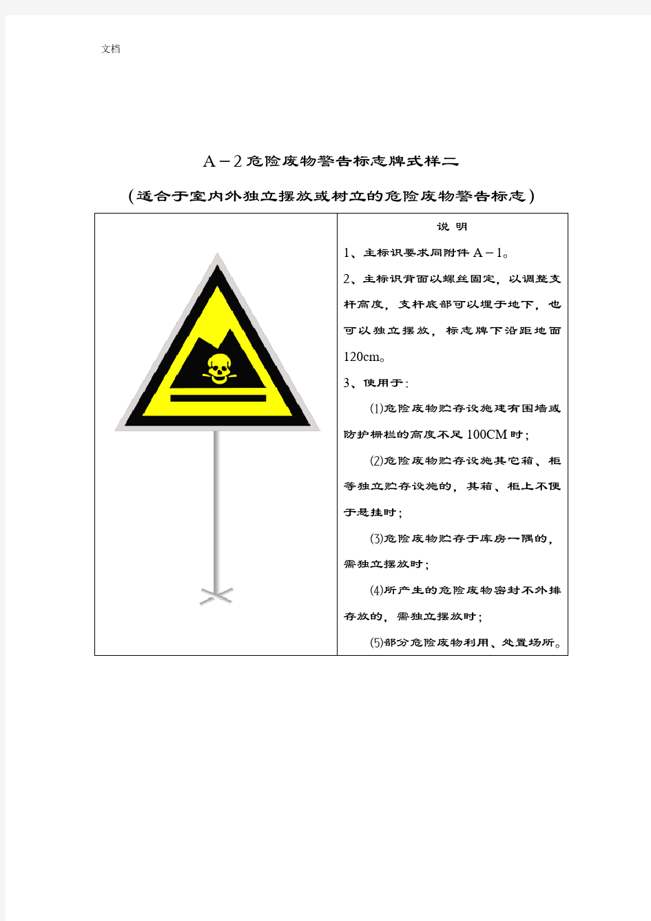 危险废物标志要求规范