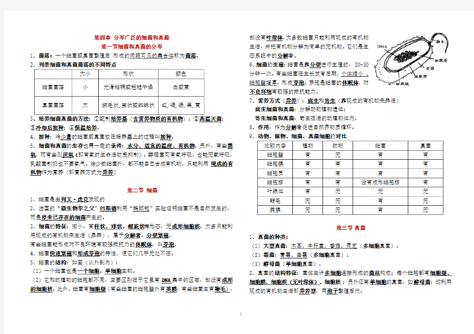 人教版八年级生物上五单元45章+第六单元