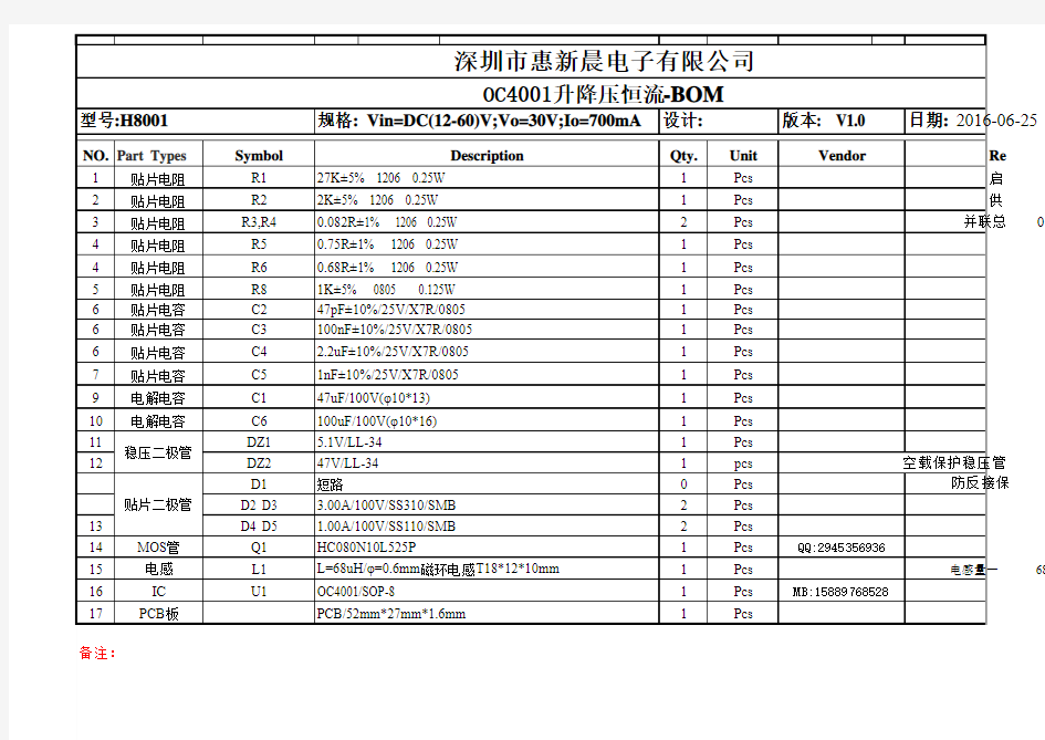 升降压恒流方案OC400112-60V Vo=30V_0.7A