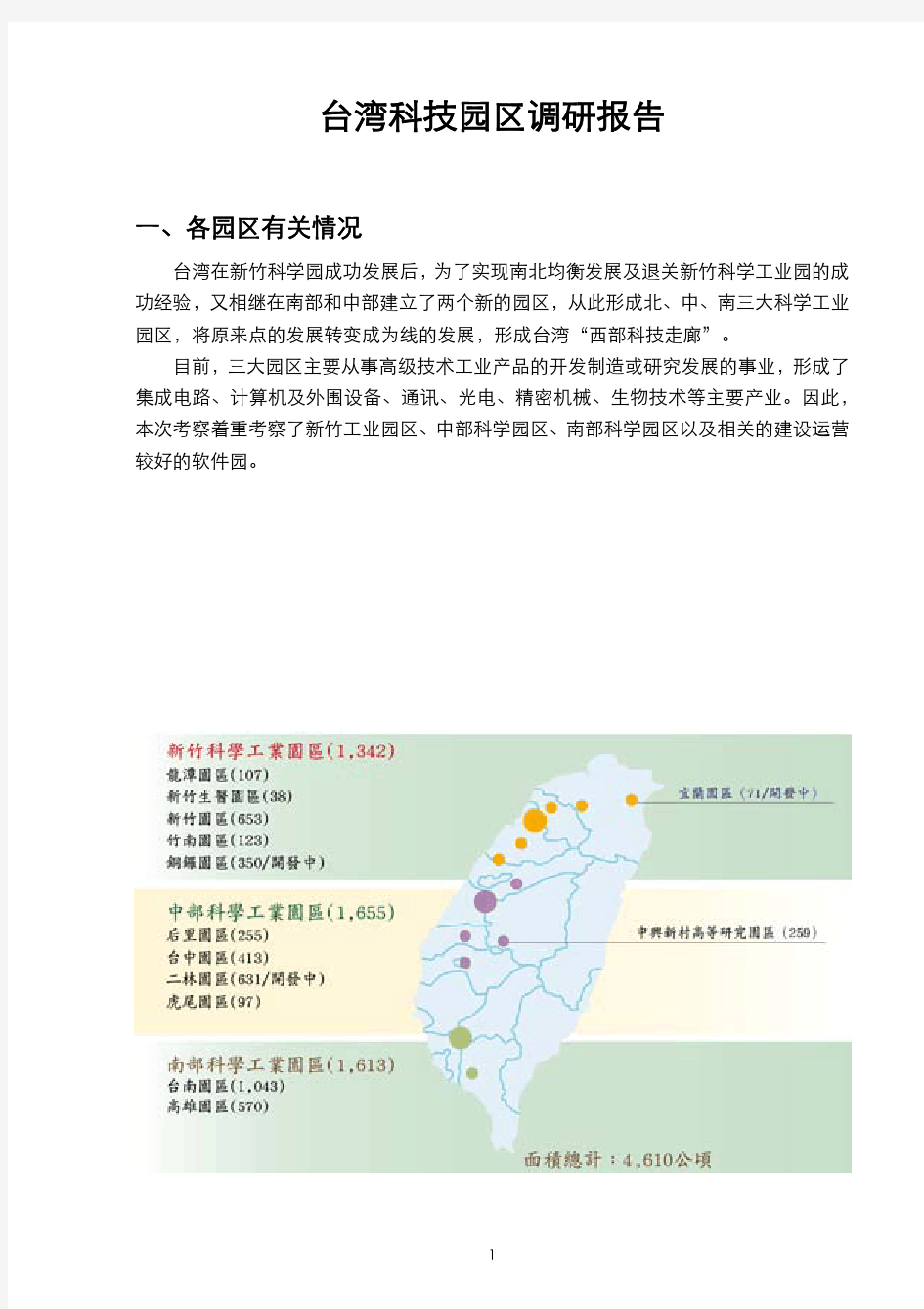 台湾科技园区调研报告教程