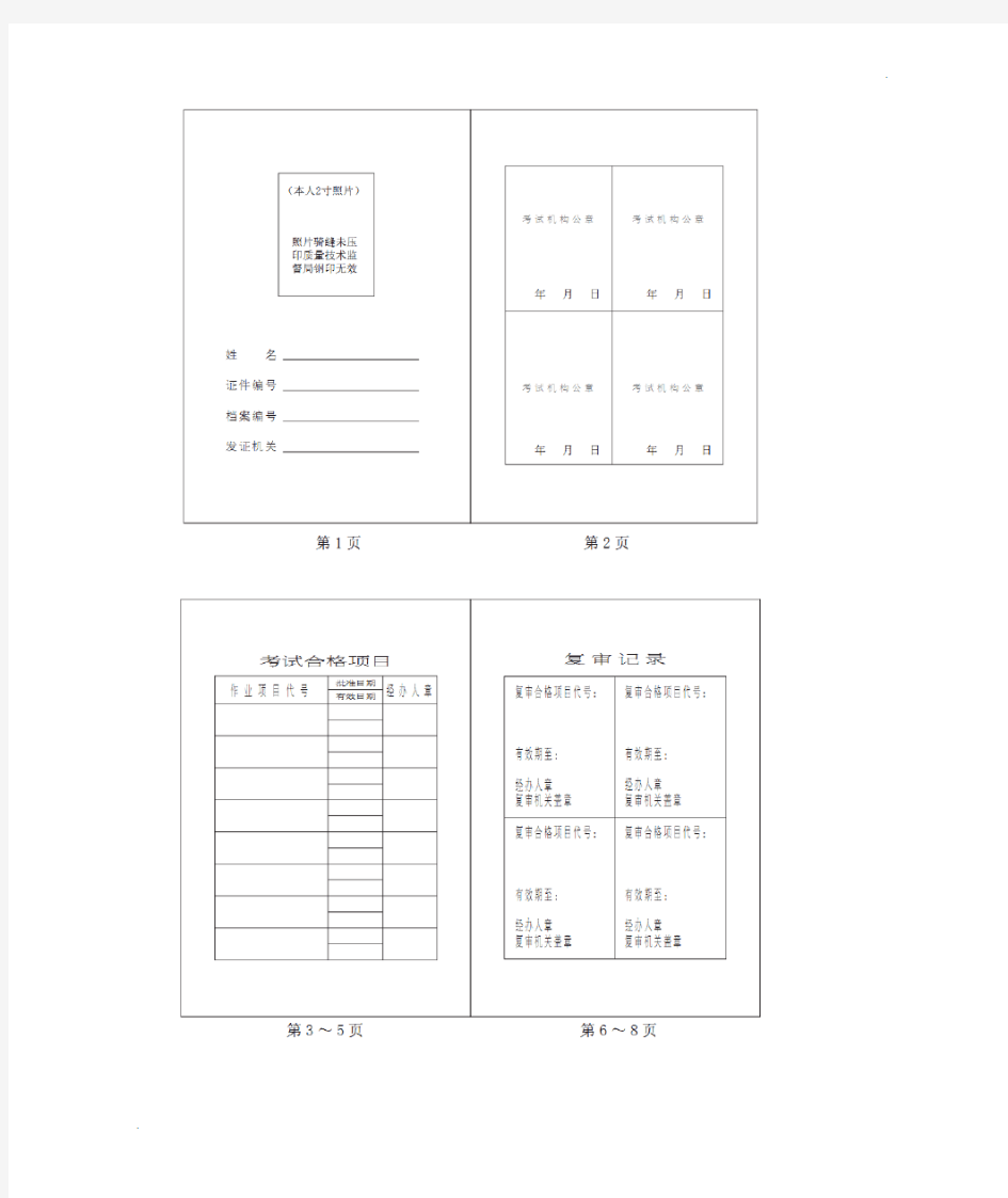 特种设备作业人员证书样式(新版)