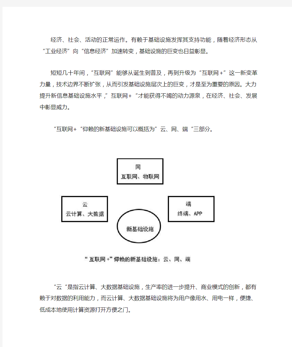 “互联网+”的新基础设施构成：云+网+端