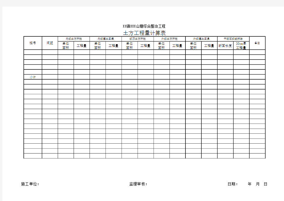 工程量清单(结算报表)版本