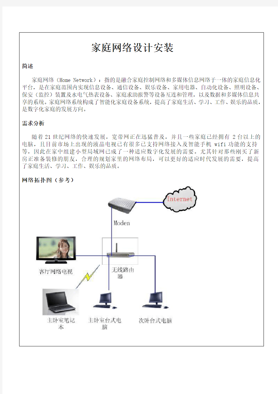 家庭网络设计安装1