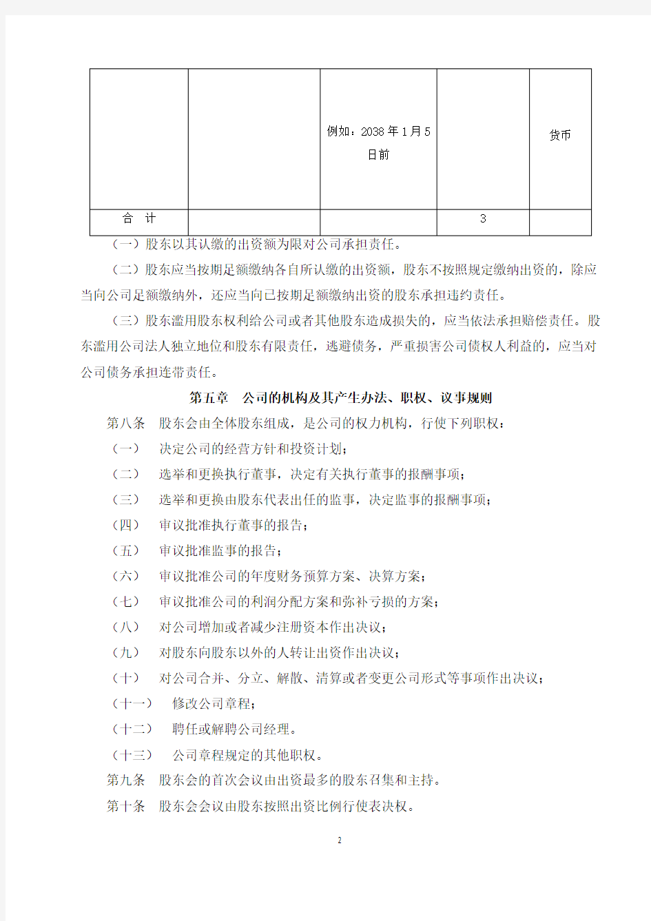 (完整版)2018年有限责任公司章程范本(最新版本)