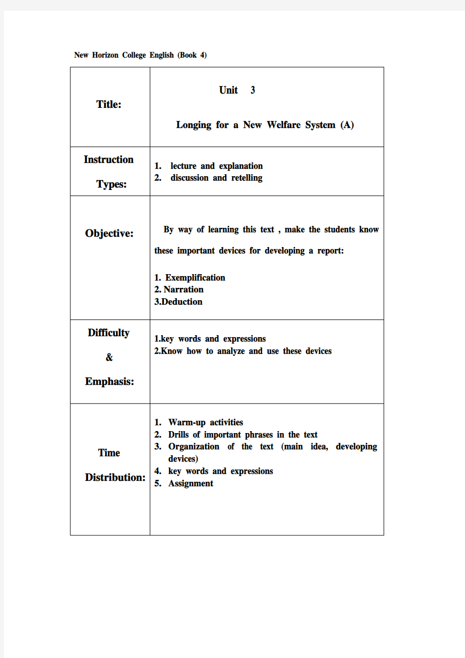 Unit3 全新版大学英语教案