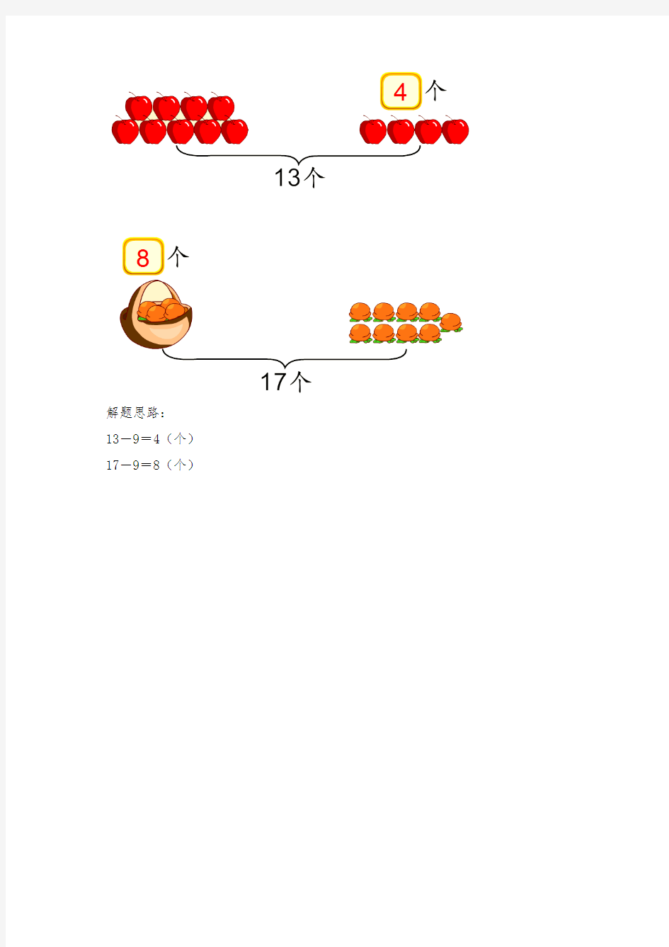 小学一年级数学下册《补充习题1 》