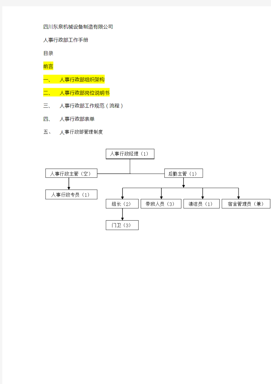 人事行政部操作手册