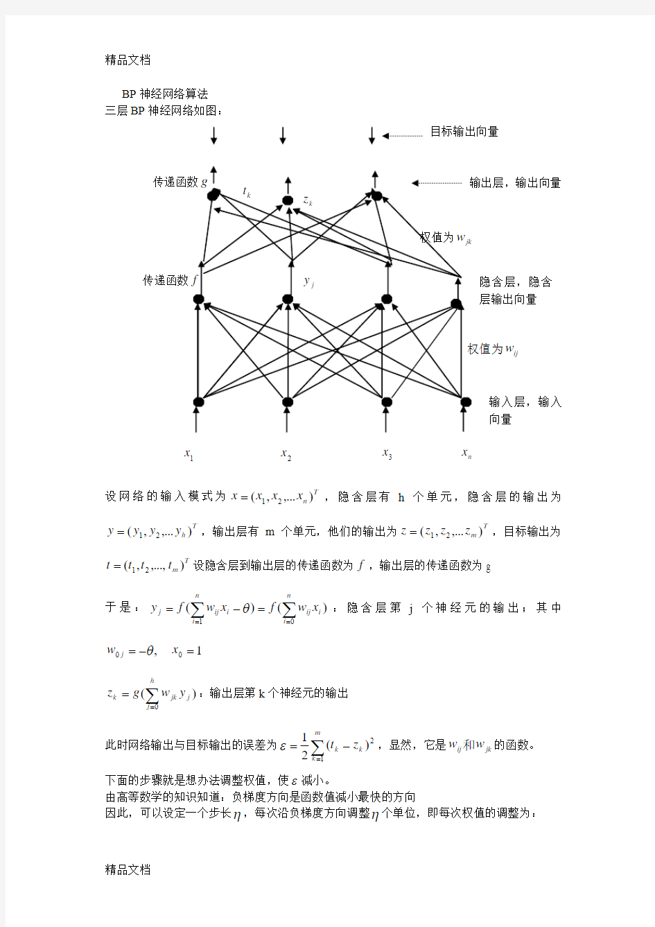 最新bp神经网络算法资料