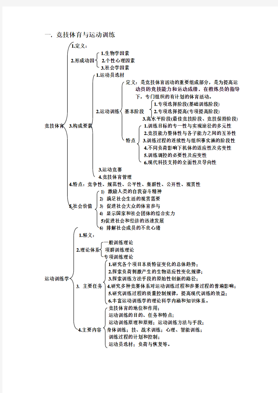 运动训练归纳一