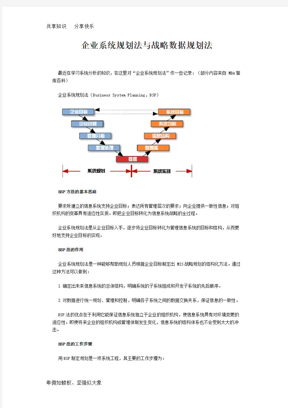 企业系统规划法与战略数据规划法