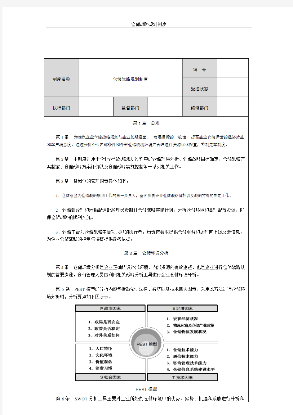 仓储战略规划制度